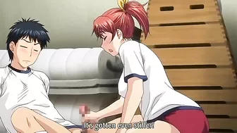 Milking his cock to make him orgasm with power and conviction and cuteness