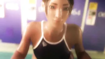 Summertime swimmer sex in POV with a horny hentai chick that cums fast