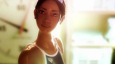 Summertime swimmer sex in POV with a horny hentai chick that cums fast