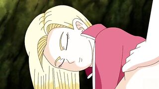 Krillin and Android 18 hentai fuck scene with lots of passionate orgasms