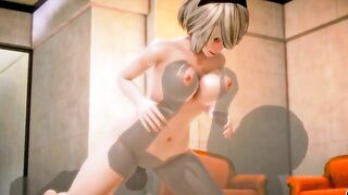 2B from Nier is going to get fucked in POV by a really hard cock of a ghost