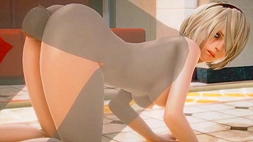 2B from Nier is going to get fucked in POV by a really hard cock of a ghost