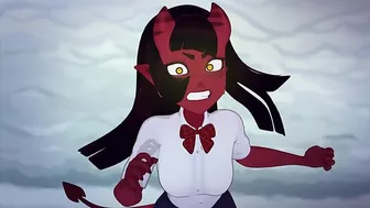 Filthy fucking with a demon girl is all he really cares about in this one