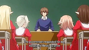 Elf Student and Teacher - Hentai schoolgirl with big boobs fucking like hoe