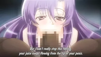 Secretary hentai showing a busty purple hair girl that gets fucked savagely