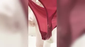 After college i take my dirty panties out of the cunt and piss on them with hot piss