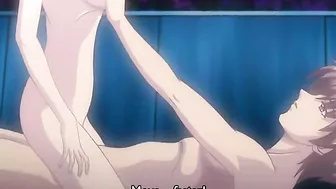 Senpai sex session with a busty brunette that keeps her pussy wet at all times