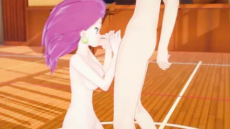 Jessie from Pokemon featured in hentai blowjob video with lots of throating