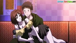 HENTAI MASTERPIECE showing a cute young couple fucking in a karaoke bar