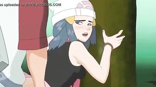 Pokemon hentai porn video showing a sexy girl that gets off with hard sex