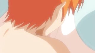 Redheaded hentai girl feeds her hard dick to an adorable girlfriend here