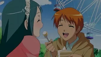 Redheaded hentai girl feeds her hard dick to an adorable girlfriend here