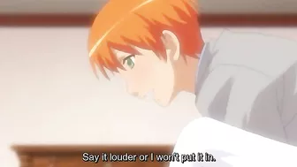 Redheaded hentai girl feeds her hard dick to an adorable girlfriend here