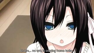 Pure Love Maniac - Hentai blonde with black thigh highs wants big dick inside