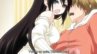 Pure Love Maniac - Hentai blonde with black thigh highs wants big dick inside