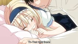 Pure Love Maniac - Hentai blonde with black thigh highs wants big dick inside