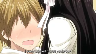 Pure Love Maniac - Hentai blonde with black thigh highs wants big dick inside