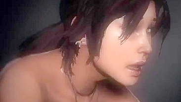 It's amazing to see the expression on the face of Lara Croft as she fucks