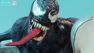 Teen Alita hentai fucking with Venom - Strange crossover with lots of hard sex