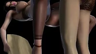 Hentai pleasure dealing with a big boobed brunette that needs all her size