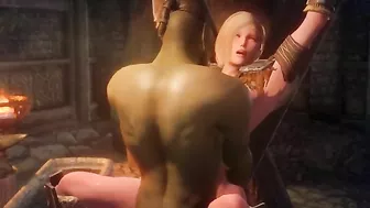 Bound hentai hottie is dealing with ork cock in a taboo movie right here