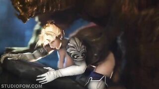 Big boobs babe appreciates hentai pleasure with a well hung creature in HD