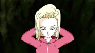 Android 18 and Krillin hentai fuck scene with a colossal creampie in POV