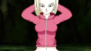 Android 18 and Krillin hentai fuck scene with a colossal creampie in POV