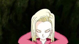 Android 18 and Krillin hentai fuck scene with a colossal creampie in POV