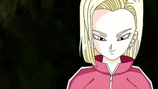 Android 18 and Krillin hentai fuck scene with a colossal creampie in POV