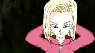 Android 18 and Krillin hentai fuck scene with a colossal creampie in POV