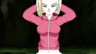 Android 18 and Krillin hentai fuck scene with a colossal creampie in POV