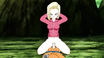 Android 18 and Krillin hentai fuck scene with a colossal creampie in POV