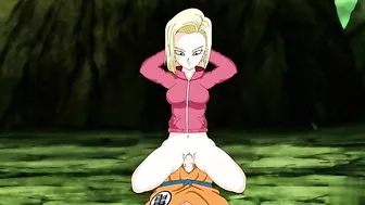 Android 18 and Krillin hentai fuck scene with a colossal creampie in POV