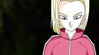Android 18 and Krillin hentai fuck scene with a colossal creampie in POV