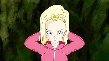 Android 18 and Krillin hentai fuck scene with a colossal creampie in POV