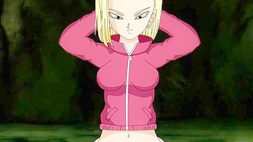 Android 18 and Krillin hentai fuck scene with a colossal creampie in POV