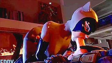 Catwoman and Harley Quinn hentai threesome with sloppy sucking and beyond
