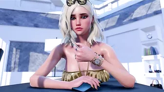 Spoiled and bratty blonde enjoying a colossal futa cock is real turn on