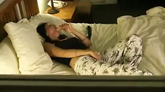 Blonde Mom Masturbating With Dildo on the Bed. A Mother's Secret Desires Exposed