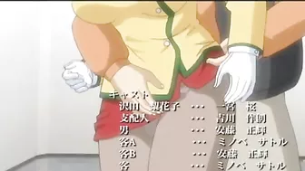 Hentai hottie in a funny hat ends up getitng fucked and cummed on as well