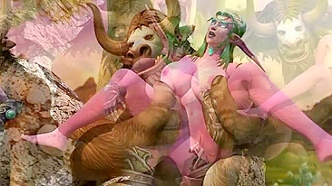 Big boobs elf girlies enjoying hentai fucking with badass creatures in HD