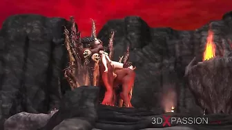 Devil cock is the first thing you see in this hardcore porn vid with hentai XXX