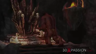 Devil cock is the first thing you see in this hardcore porn vid with hentai XXX