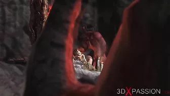 Devil cock is the first thing you see in this hardcore porn vid with hentai XXX