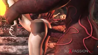 Devil cock is the first thing you see in this hardcore porn vid with hentai XXX