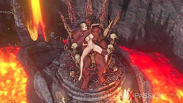 Devil cock is the first thing you see in this hardcore porn vid with hentai XXX
