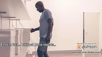 White boss abusing her power to worship black dick in a hot hentai video