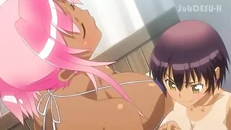 The lustful and slippery feeling of the thong makes futa whores really hard