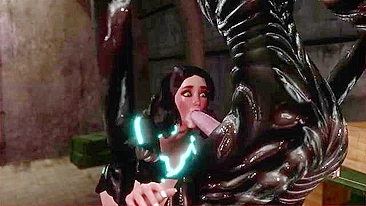 She can't just take his cock in her mouth because it's a fucking ALIEN creature